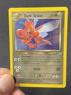Dark Scizor 9/105 Swirl Neo Destiny Holo Pokemon Card WOTC Vintage - Image 1