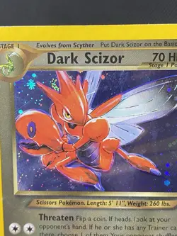 Dark Scizor 9/105 Swirl Neo Destiny Holo Pokemon Card WOTC Vintage - Image 2