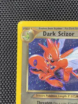 Dark Scizor 9/105 Swirl Neo Destiny Holo Pokemon Card WOTC Vintage - Image 4