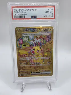 Pikachu ex 136/106 SV8 Japanese Ultra Rare Pokemon Card PSA 10 GEM MT - Image 1