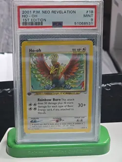 Pokemon TCG Ho-Oh Neo Revelation Card 18/64 Unlimited Rare PSA 9 - Image 1