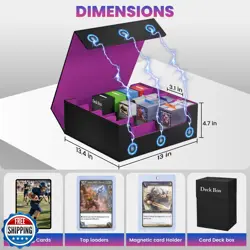 SFSOC 3500+ Trading Card Storage Box,4-Row MTG Deck Box with 36 Dividers and - Image 2