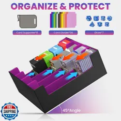 SFSOC 3500+ Trading Card Storage Box,4-Row MTG Deck Box with 36 Dividers and - Image 4