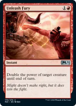 MTG Unleash Fury - Foil, Core Set 2021, Lightly Played, English - Image 1