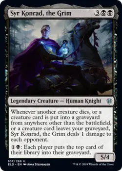 1x Syr Konrad, the Grim NM-Mint, English Throne of Eldraine MTG Magic - Image 1