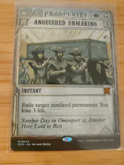 MTG Anguished Unmaking 0035 Outlaws of Thunder Junction Breaking News M/NM - Image 1
