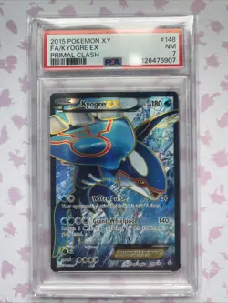 2015 POKEMON XY PRIMAL CLASH #148 FULL ART/KYOGRE EX PSA 7 - Image 1