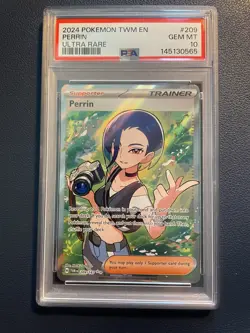 2024 Pokemon TWM Perrin 209/167 PSA 10 GEM MINT Ultra Rare Full Art Trainer - Image 1