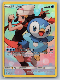 Piplup (Dawn) Pokemon TCG Cosmic Eclipse Full Art Secret Rare 239/236 - Image 1