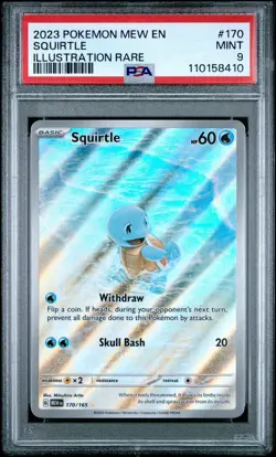 PSA 9 Squirtle 170/165 Pokemon Scarlet Violet 151 Illustration Rare IR MEW EN - Image 1