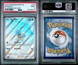 PSA 9 Squirtle 170/165 Pokemon Scarlet Violet 151 Illustration Rare IR MEW EN - Image 2