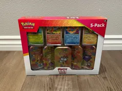 Pokemon TCG Scarlet & Violet 151 5-Pack of Mini Tins and 4 Promos Costco Bundle - Image 1