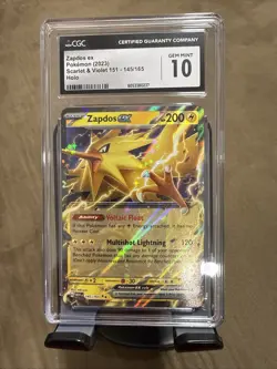 Zapdos ex English 151 145/165 Pokemon TCG CGC 10 Gem Mint - Image 1