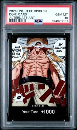 2024 One Piece OP08 EN Don!! Card PSA 10 GEM ALTERNATE ART FULL ART White Beard - Image 1