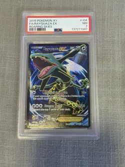 2015 POKEMON XY ROARING SKIES #104 FULL ART - RAYQUAZA EX - PSA 7 Look! - Image 1