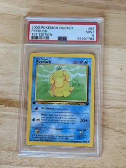 PSA 9 Psyduck - 2000 Pokemon Team Rocket 1st Edition 65/82 - Image 1