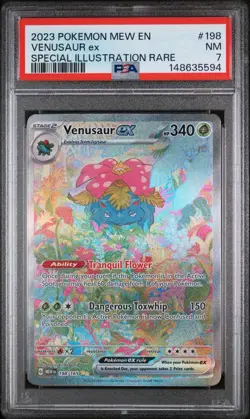 2023 POKEMON SV 151 #198/165 VENUSAUR EX SPECIAL ILLUSTRATION RARE PSA 7 - Image 1