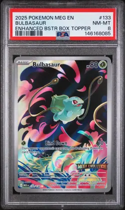 2025 POKEMON MEG EN-MEGA EVOLUTION ENHANCED BOOSTER BOX TOPPER BULBASAUR PSA 8 - Image 1