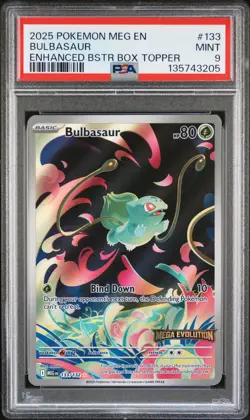 2025 POKEMON MEG EN-MEGA EVOLUTION ENHANCED BOOSTER BOX TOPPER BULBASAUR PSA 9 - Image 1