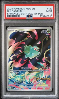 2025 POKEMON MEG EN-MEGA EVOLUTION ENHANCED BOOSTER BOX TOPPER BULBASAUR PSA 9 - Image 1