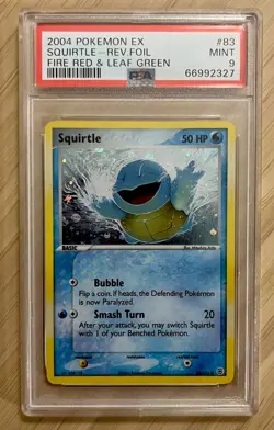 PSA 9 Squirtle #83 Reverse Holo EX Fire Red & Leaf Green 83/112 Pokemon 2004 - Image 1