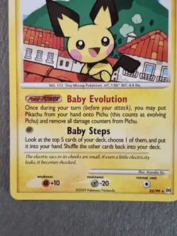 Pichu #25/99 Platinum Arceus Non-Holo LP 2009 Baby Evolution Pokemon - Image 5