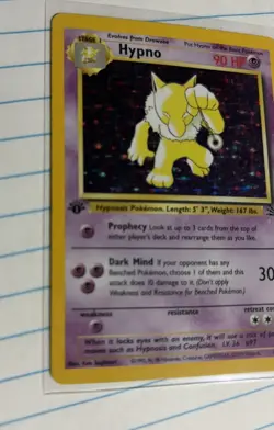 Pokemon Cards: 1st Edition Fossil Rare Holo: Hypno 9/62 - Image 3