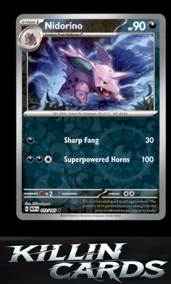 Reverse Holofoil Nidorino 033/165 Pokemon Uncommon SV: Scarlet & Violet 151 Card - Image 1