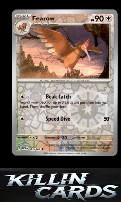 Reverse Holofoil Fearow 022/165 Pokemon Uncommon SV: Scarlet & Violet 151 Card N - Image 1