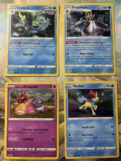 FULL SWIRL 💫Pokemon SWSH Holo Lot Empoleon/Inteleon/Keldeo/Slowpoke 4 Cards - Image 1