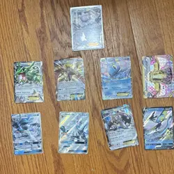 Pokemon Holo EX GX V BREAK Card Lot 9 Cards Rayquaza Ho-Oh Manaphy Binder - Image 1