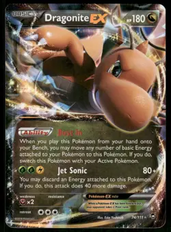 Pokemon Cards Dragonite EX 74/111 Furious Fists Holo Rare EX NM - Image 1
