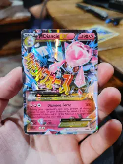 Pokemon M Diancie EX Promo Card XY44 2015 Mega Holo HP190 Power100 Fairy - Image 1