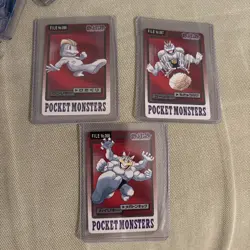 Pokemon card Machop Machoke Machamp Carddass Pocket Monsters Japanese LP-MP - Image 1