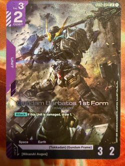Bandai Gundam TCG Gundam Barbatos 1st Form GD02-054 LR Foil Unit Card - Image 1