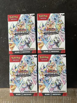 Pokemon TCG Scarlet And Violet Prismatic Evolutions Booster Bundle Lot X4 Sealed - Image 1