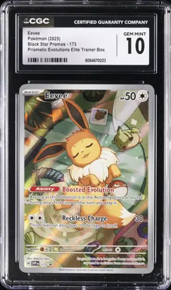 2025 POKEMON BLACK STAR PROMOS - PRISMATIC EVOLUTIONS ETB EEVEE CGC 10 GEM MINT - Image 1