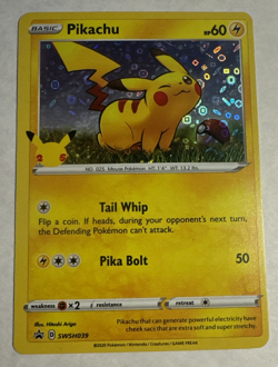 Pikachu SWSH039 Pokemon BlackStar Promo 25th Anniversary GeneralMills Holo NM/LP - Image 1
