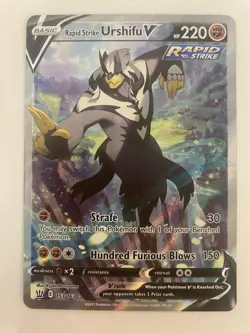 NM-Mint Rapid Strike Urshifu V - 153/163 - Full Art Ultra Rare Pokemon - Image 1
