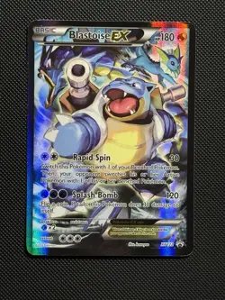 Blastoise EX XY122 Black Star Promo Alt Art Red Blue Pokemon Card 2016 LP- - Image 1