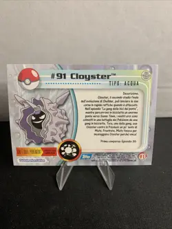 Topps Pokemon Cloyster #91 2000 TV Animation Edition Holo Foil Blue Logo - Image 3