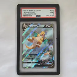 🔥 Pokemon TCG 🔥 Dragonite V 192/203 🔥 Evolving Skies Full Art - PSA 9 MINT 🔥 - Image 1