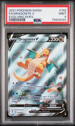 🔥 Pokemon TCG 🔥 Dragonite V 192/203 🔥 Evolving Skies Full Art - PSA 9 MINT 🔥 - Image 3
