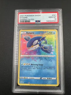 2021 POKEMON SWORD & SHIELD SHINING FATES #021 KYOGRE PSA 10 - Image 1