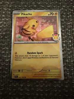 Pikachu Pokemon Day (Cosmo Holo) 051/162 w/ Coin - NM - Image 2
