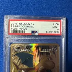 2016 POKEMON XY EVOLUTIONS #106 FULL ART/DRAGONITE EX PSA 9 - Image 2