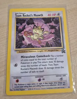 2000 POKEMON TEAM ROCKET'S MEOWTH #18 BLACK STAR PROMO - NM - Image 1