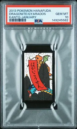 2013 POKEMON HANAFUDA KANTO JANUARY DRAGONITE/GYARADOS PSA 10 - Image 1