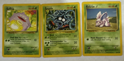 Lot of 3 Pokemon Base Vintage Koffing 51/102, Tangela 66/102 & Nidoran 55/102 - Image 1