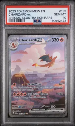 2023 POKEMON MEW EN-151 SPECIAL ILLUSTRATION RARE #199 CHARIZARD EX PSA 10 - Image 1